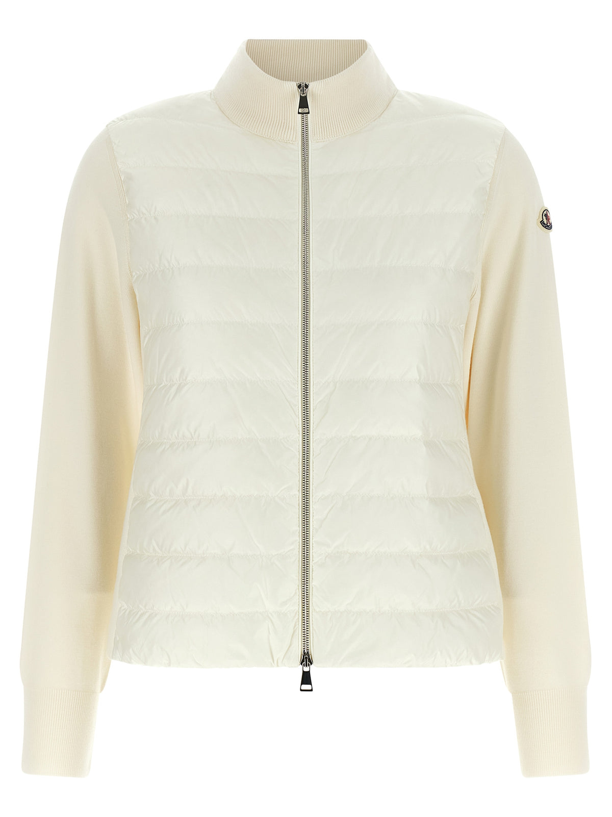 Moncler Cardigan Blanc en Polyamide Vêtement d'extérieur