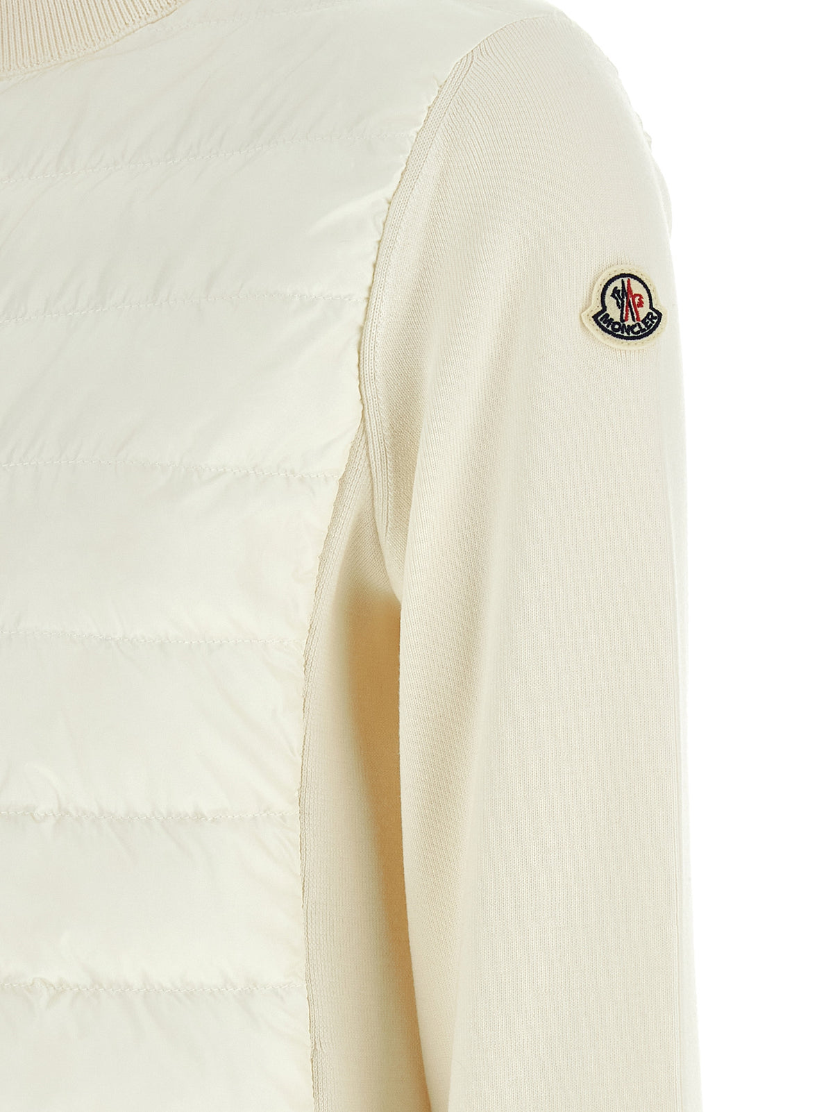 Moncler Cardigan Blanc en Polyamide Vêtement d'extérieur