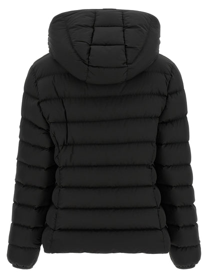 Doudoune Moncler noire en polyester, longueur intégrale