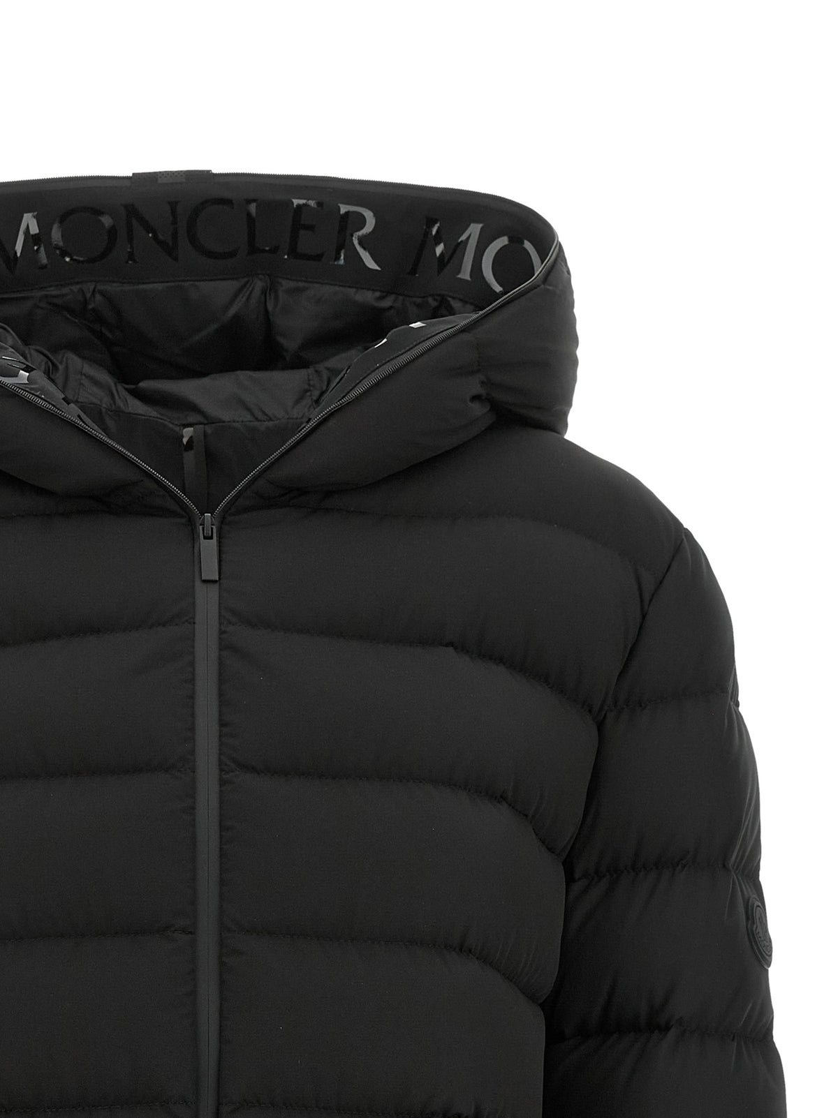 Doudoune Moncler noire en polyester, longueur intégrale