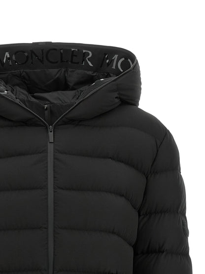 Doudoune Moncler noire en polyester, longueur intégrale