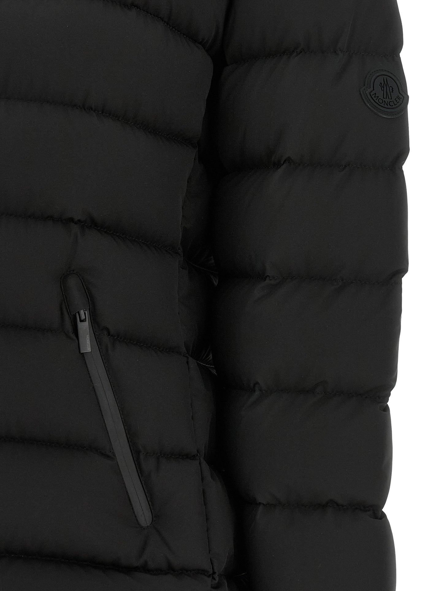 Doudoune Moncler noire en polyester, longueur intégrale