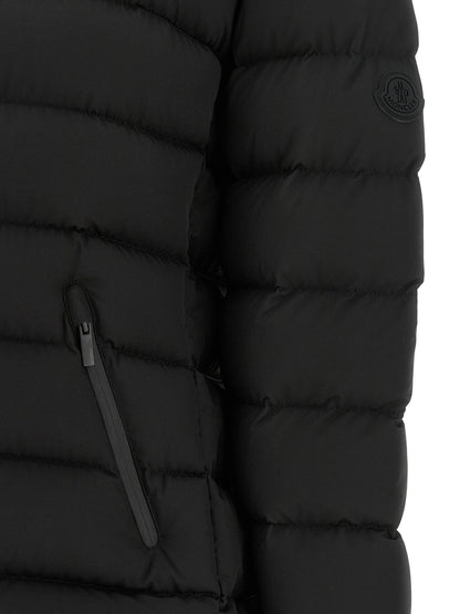 Doudoune Moncler noire en polyester, longueur intégrale
