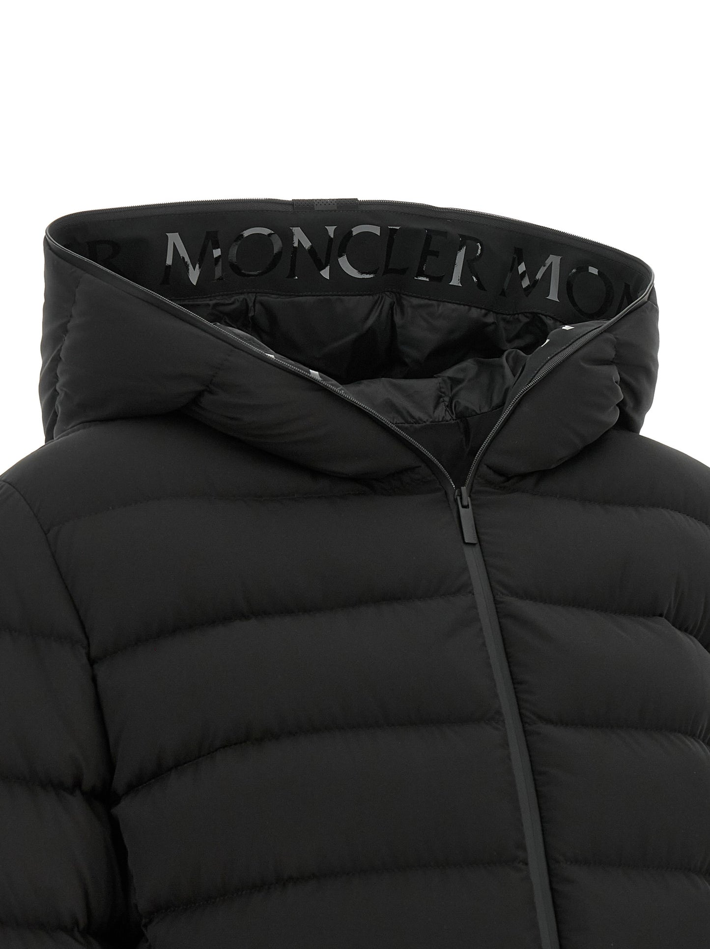 Doudoune Moncler noire en polyester, longueur intégrale