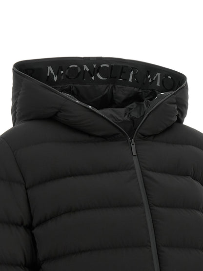 Doudoune Moncler noire en polyester, longueur intégrale