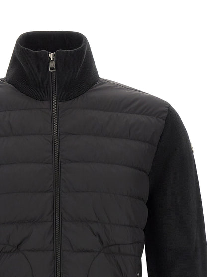 Moncler Cárdigan De Poliamida Negra Vestimenta Moderna España