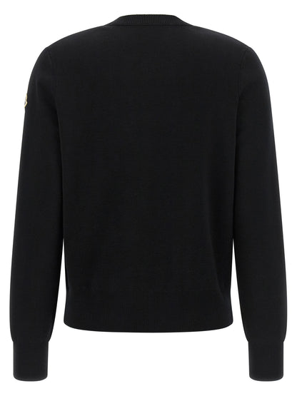 Moncler Cárdigan Negro De Poliamida - Panel Delantero Acolchado