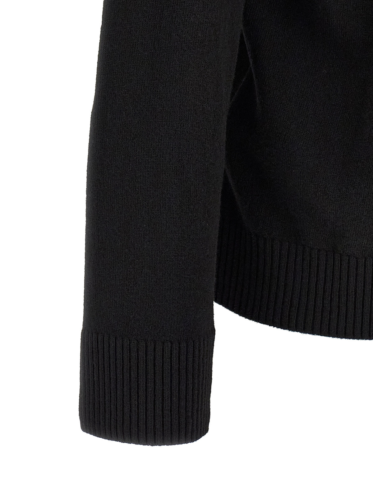 Polo Stone Island De Lana Virgen Negro Estructurado