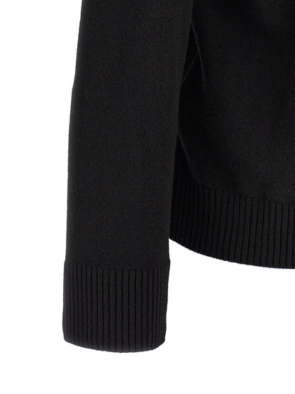 Polo Stone Island De Lana Virgen Negro Estructurado