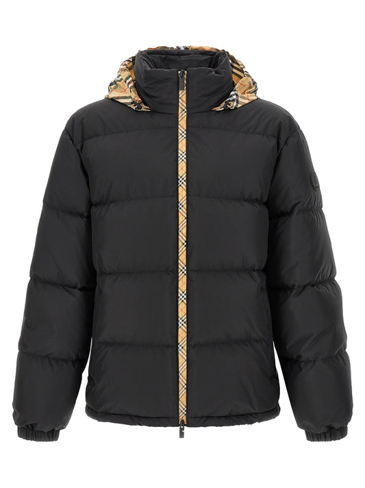 Parka Burberry Snowdon Negra En Poliéster Con Alta Retención