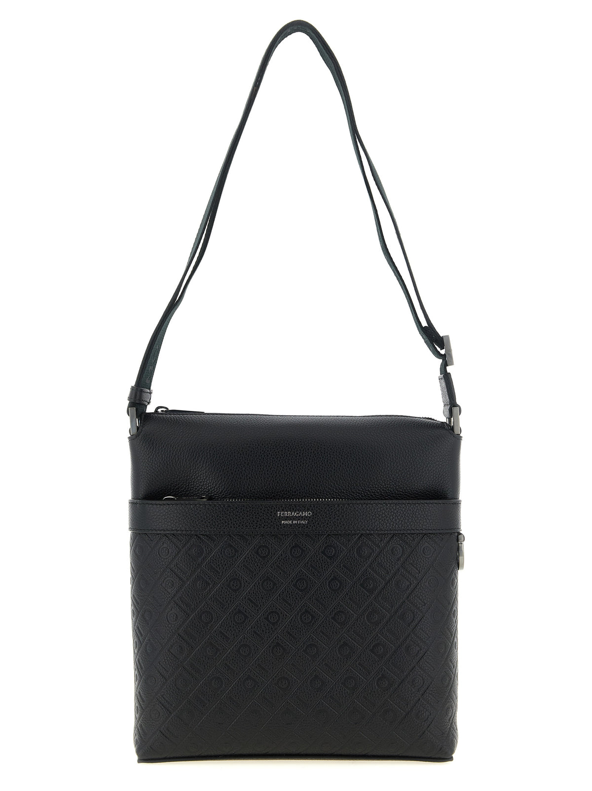 Ferragamo Calfskin Crossbody Bag - Embossed Logo Detail