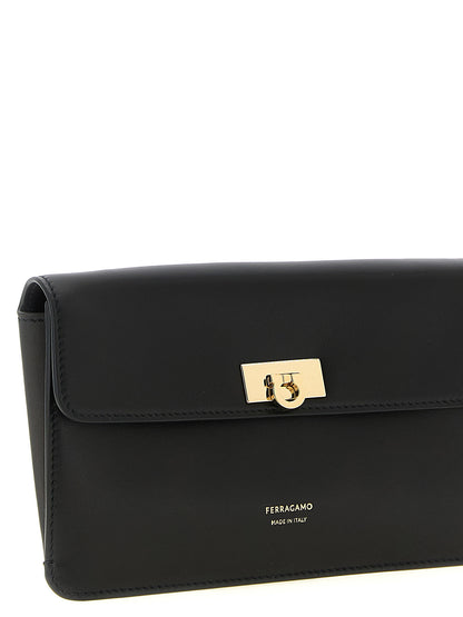 Bolso De Mano Ferragamo Negro De Piel De Becerro Modelo Harley