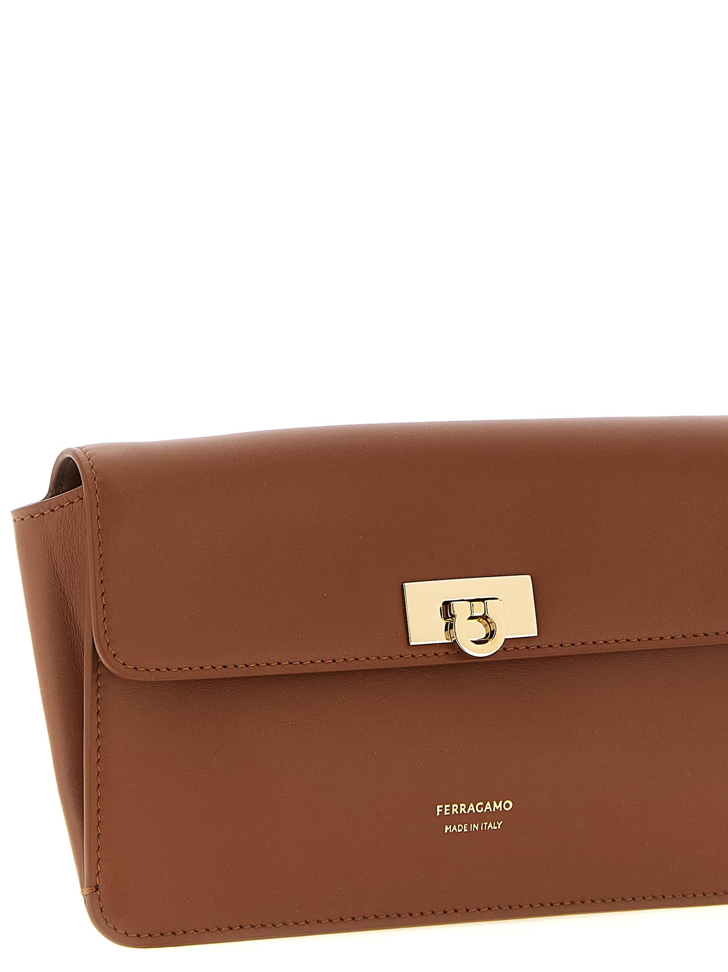 Ferragamo Brown Calfskin Clutch Wallet