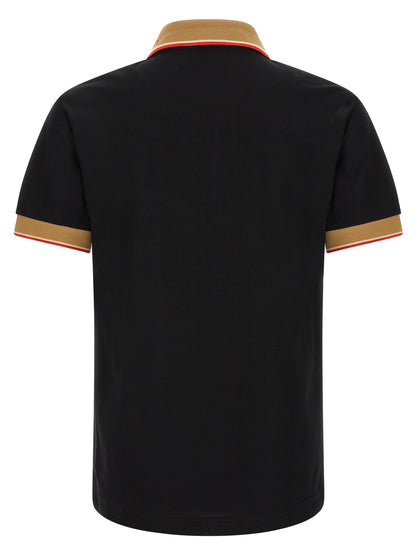 Polo Burberry noir en coton modèle Evan