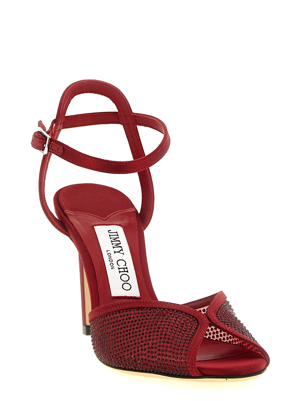 Sandalias Tacón Aguja Piel De Cordero Roja Jimmy Choo
