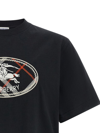 Camiseta Burberry Algodón Negro Modelo Ryan Prenda Básica Versátil Y Cómoda