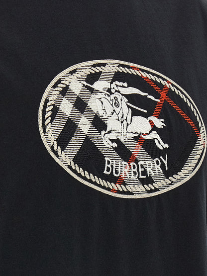 Camiseta Burberry Algodón Negro Modelo Ryan Prenda Básica Versátil Y Cómoda