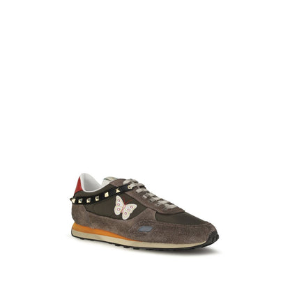Valentino Garavani Brown Nylon Low-Top Sneakers
