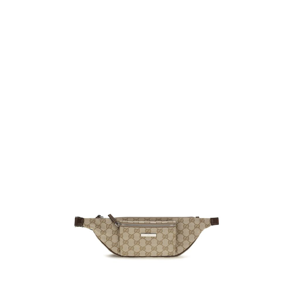 Bolso De Hombro Gucci En Tela Beige Diseño Compacto