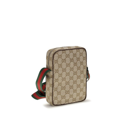 Gucci Beige Canvas Shoulder Bag Tag Pouch Model