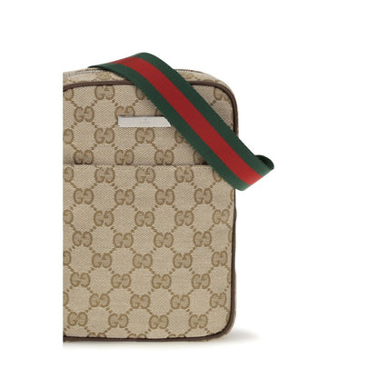 Gucci Beige Canvas Shoulder Bag Tag Pouch Model