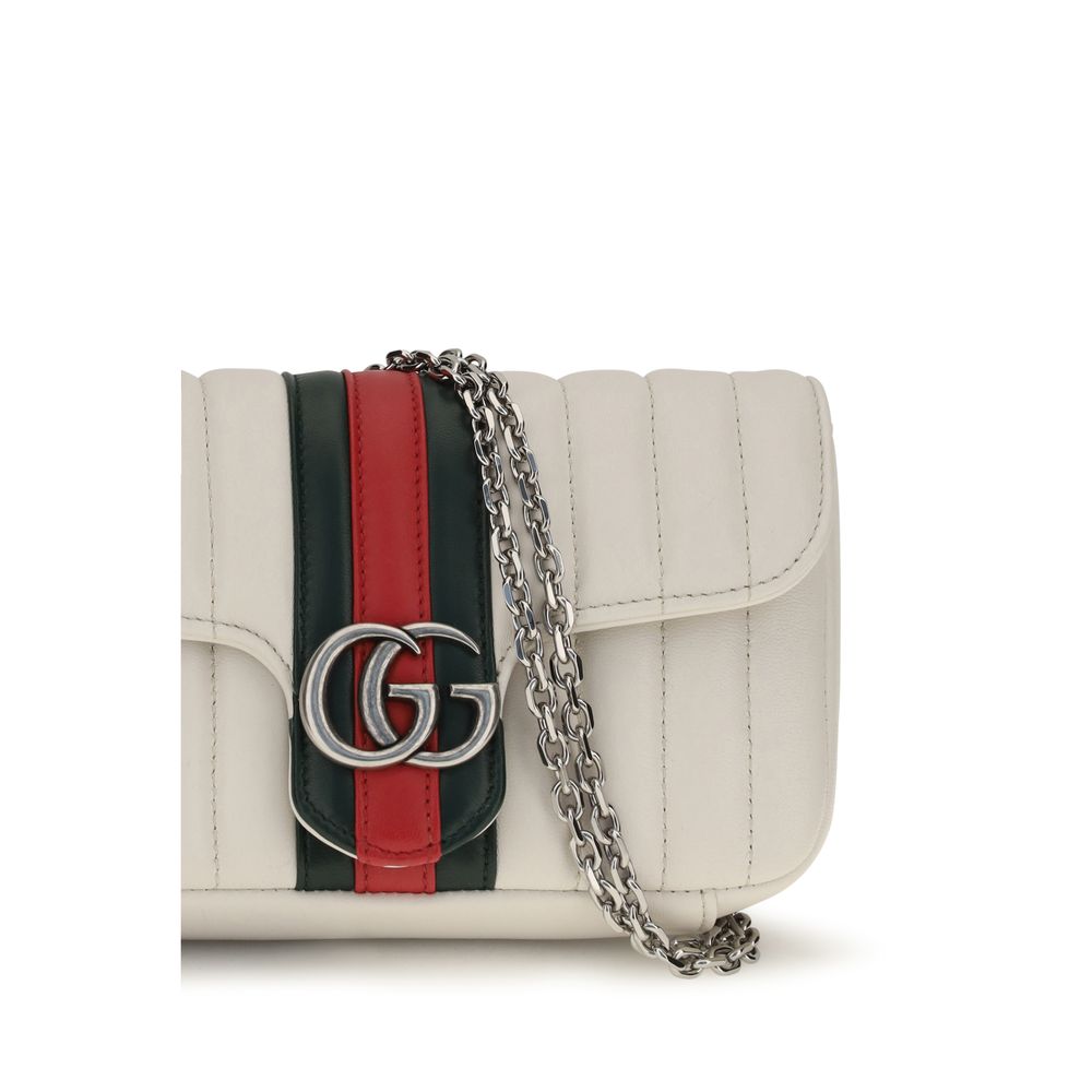 Gucci Jetset Marmont White Sheepskin Shoulder Bag