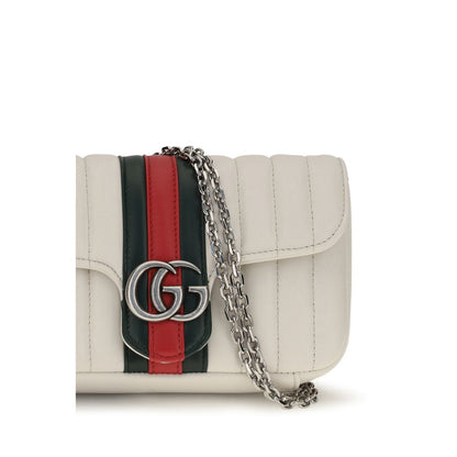 Gucci Jetset Marmont White Sheepskin Shoulder Bag