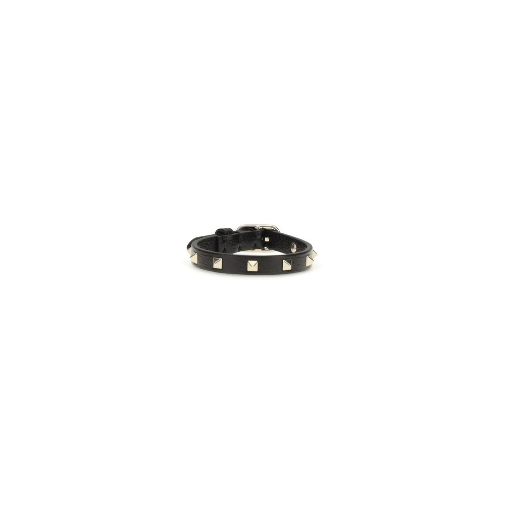 Valentino Garavani Bracelet En Cuir De Vachette Noir