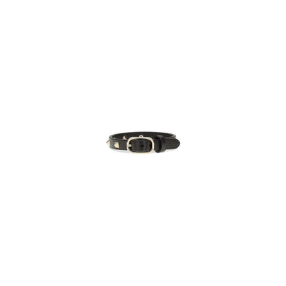 Valentino Garavani Bracelet En Cuir De Vachette Noir