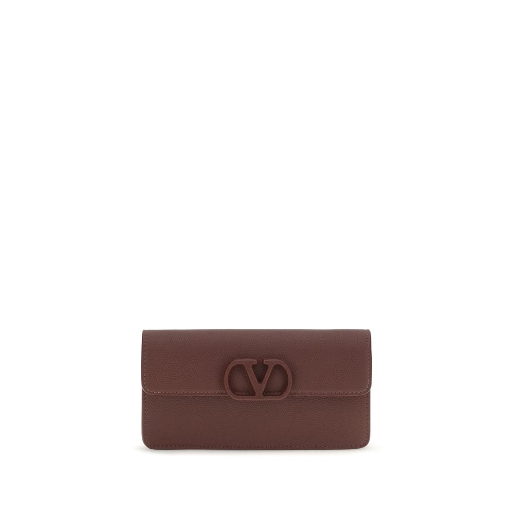 Valentino Garavani Brown Calfskin Wallet - Bos Taurus Model