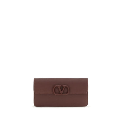 Valentino Garavani Brown Calfskin Wallet - Bos Taurus Model