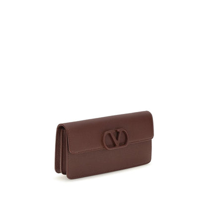 Valentino Garavani Brown Calfskin Wallet - Bos Taurus Model