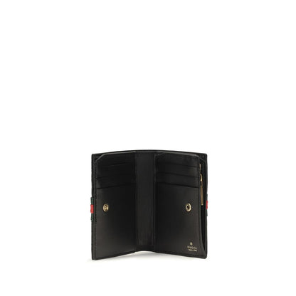 Billetera de Cuero de Ternera Negro Gucci Bos Taurus