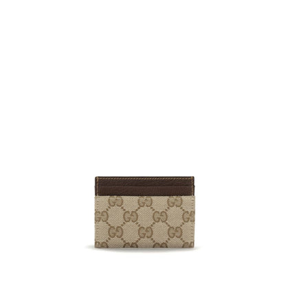 Porte-cartes Gucci en coton marron avec détail Horsebit