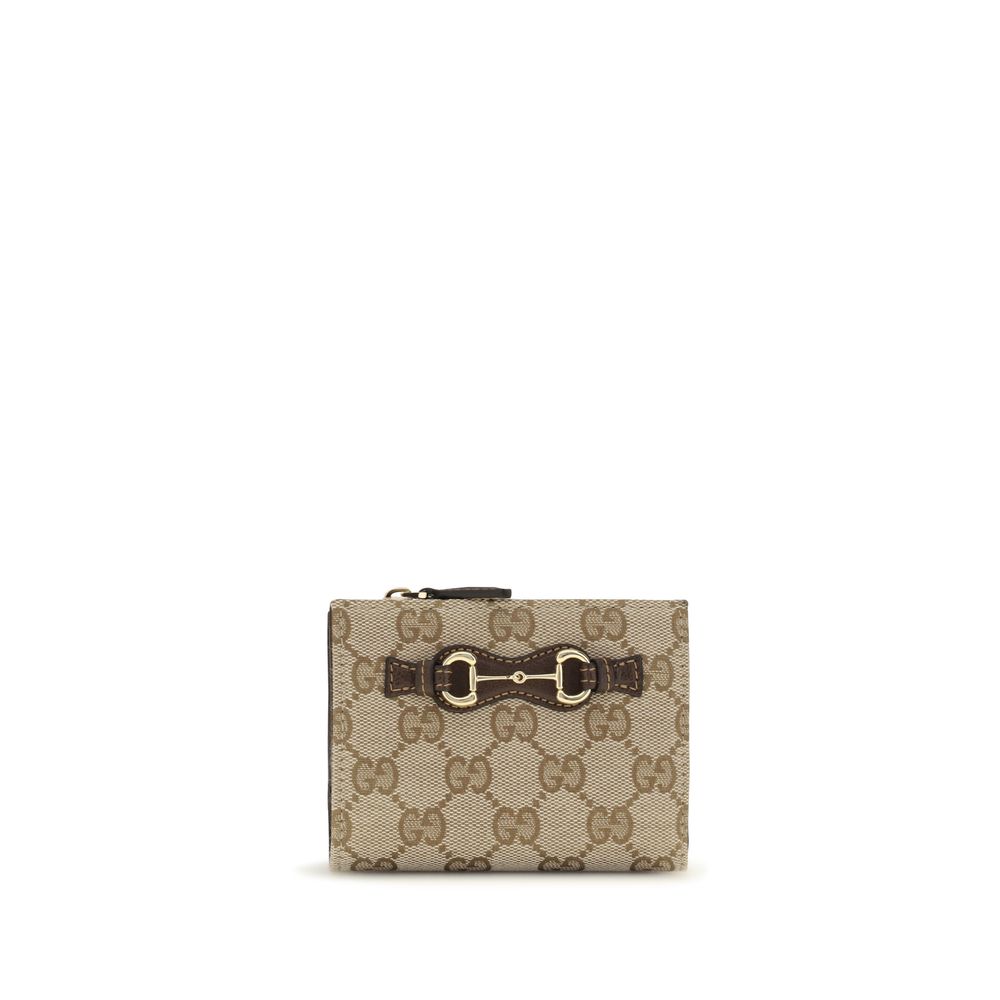 Billetera Gucci De Algodón Marrón Estilo Clásico