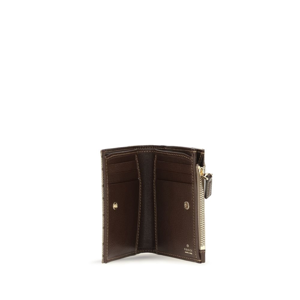 Billetera Gucci De Algodón Marrón Estilo Clásico