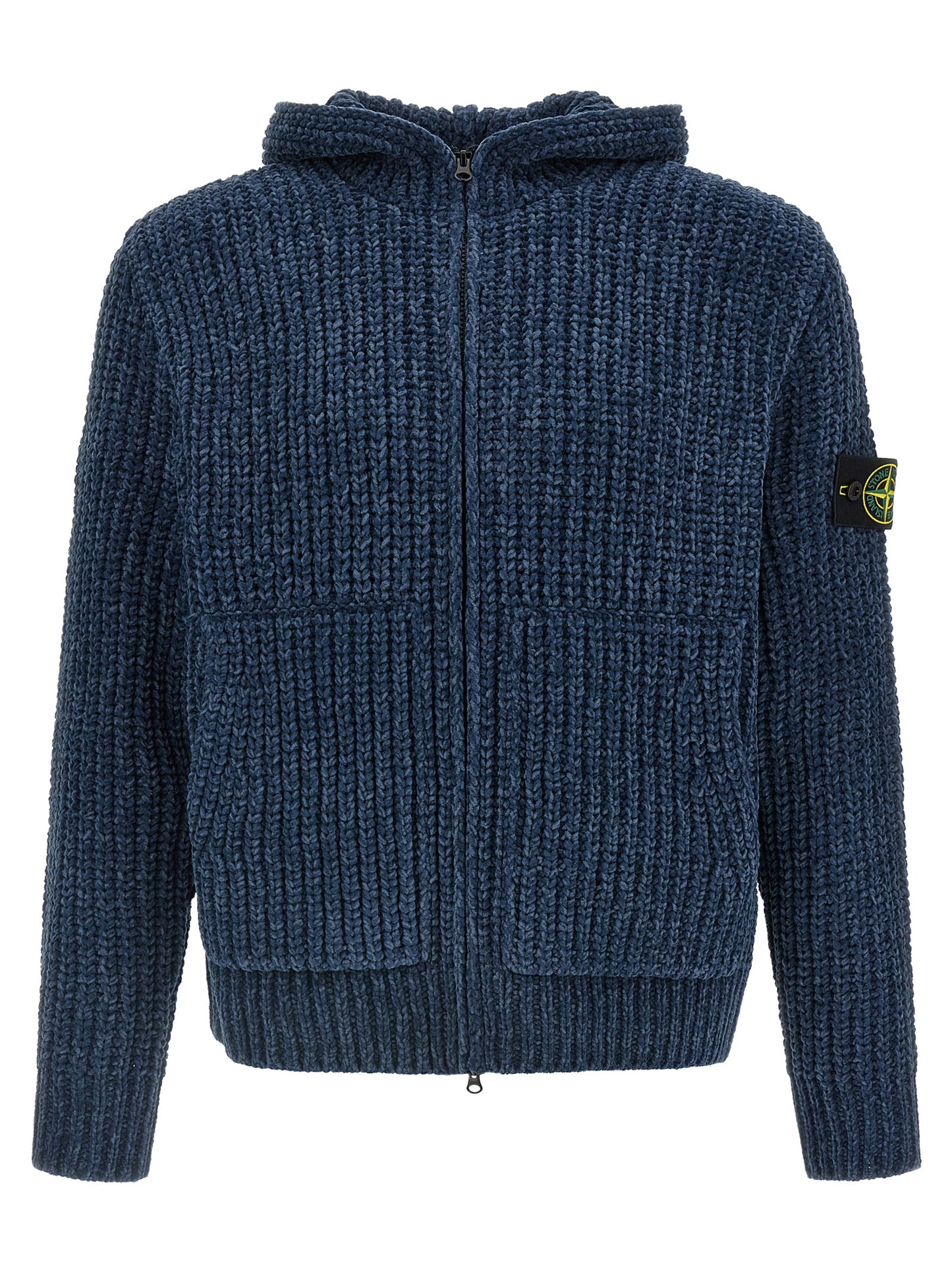 Stone Island Cardigan en coton bleu Modèle 5100065