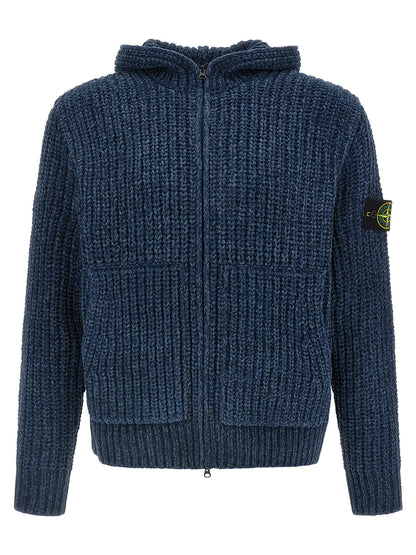 Stone Island Cardigan en coton bleu Modèle 5100065