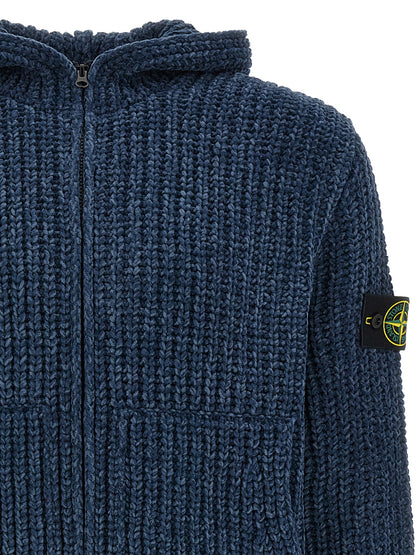 Stone Island Cardigan en coton bleu Modèle 5100065