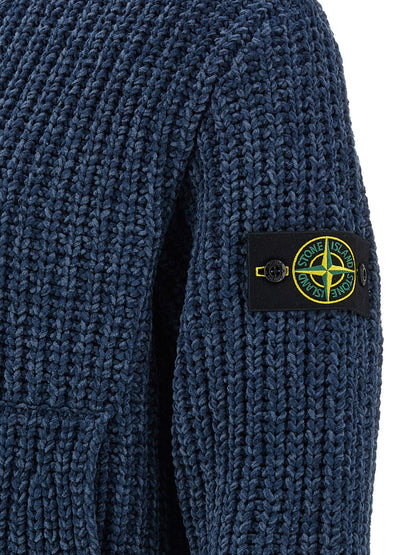 Stone Island Cardigan en coton bleu Modèle 5100065