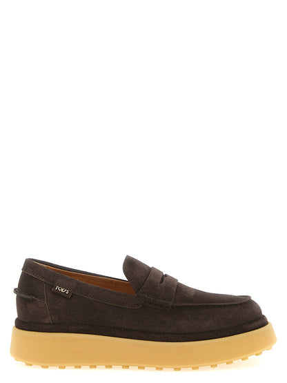 Mocassins Tod's à enfiler en cuir de veau marron