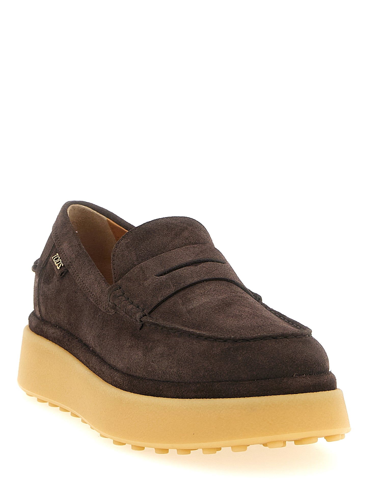 Mocassins Tod's à enfiler en cuir de veau marron