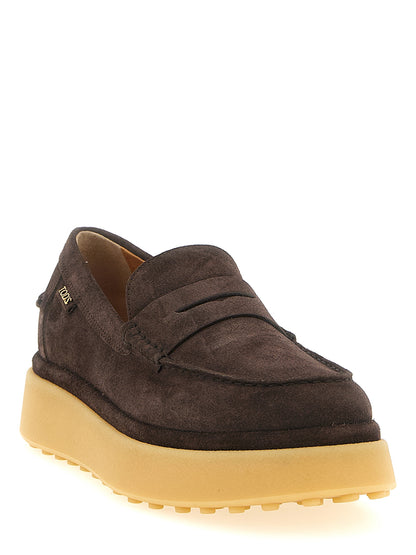Mocassins Tod's à enfiler en cuir de veau marron