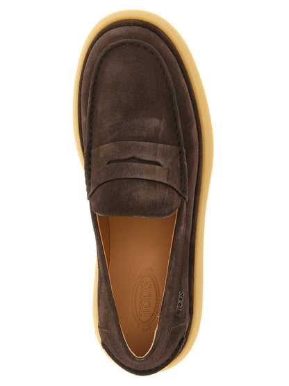 Mocassins Tod's à enfiler en cuir de veau marron