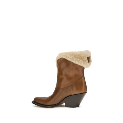 Chloé Calfskin Ankle Boots Brown Bos Taurus