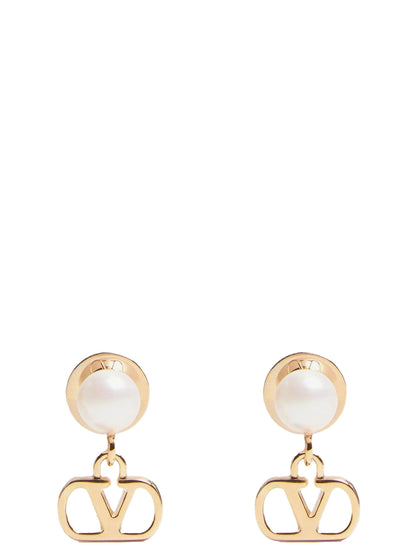 Boucles d'oreilles Valentino Garavani géométriques en bronze doré