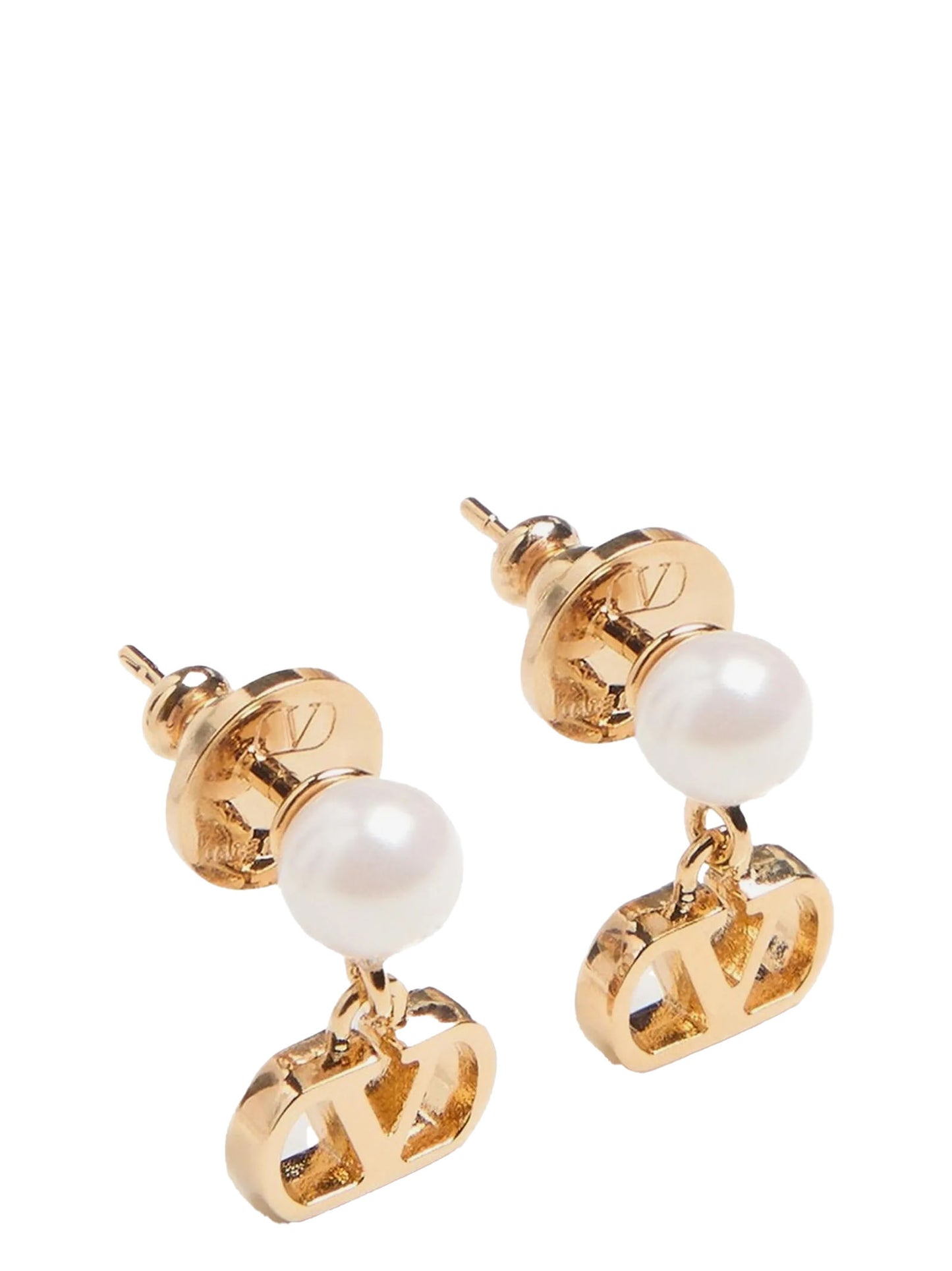 Boucles d'oreilles Valentino Garavani géométriques en bronze doré