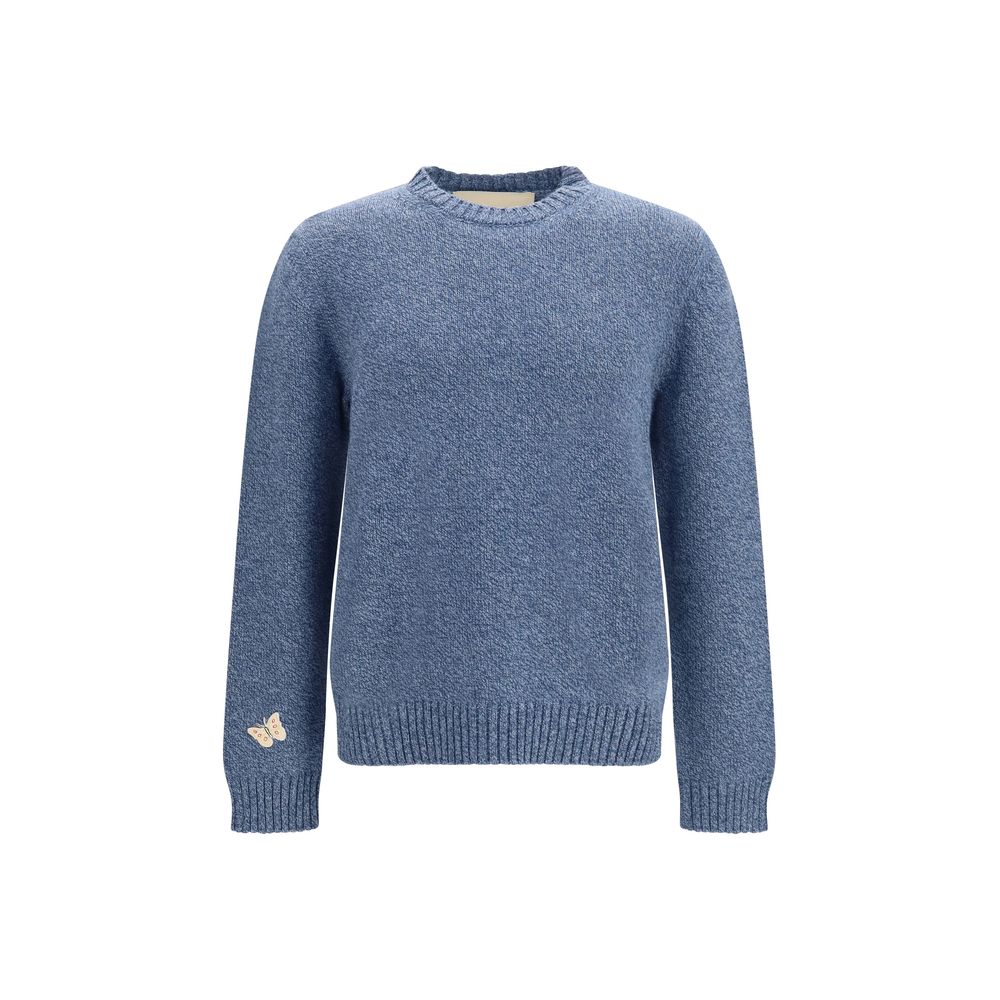 Pull Valentino Garavani en laine bleu avec motif Oves Aries