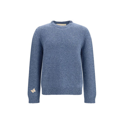 Pull Valentino Garavani en laine bleu avec motif Oves Aries