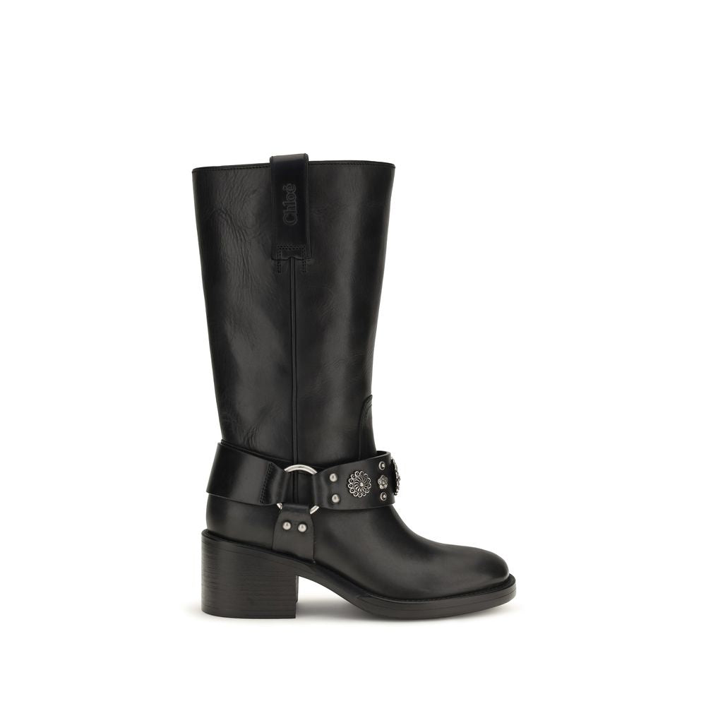 Botas Chloé Planas De Cuero De Ternera Negro Modelo Bos Taurus